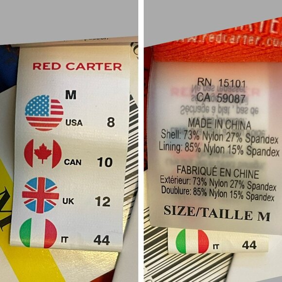 Red Carter Rio Abstract Print One Piece Lace Up Swimsuit women's size M … - Picture 9 of 11